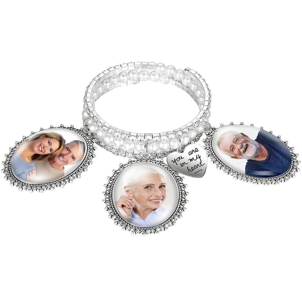 4896 Wedding Bouquet Picture Frame, 2.5 Inches Bride Bouquet Photo Charm